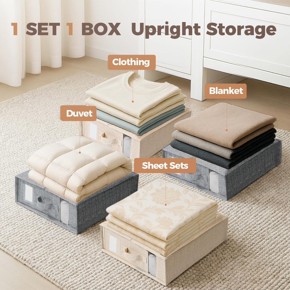 Sheet Organizers and Storage for Linen Closet, 8Pack Grey