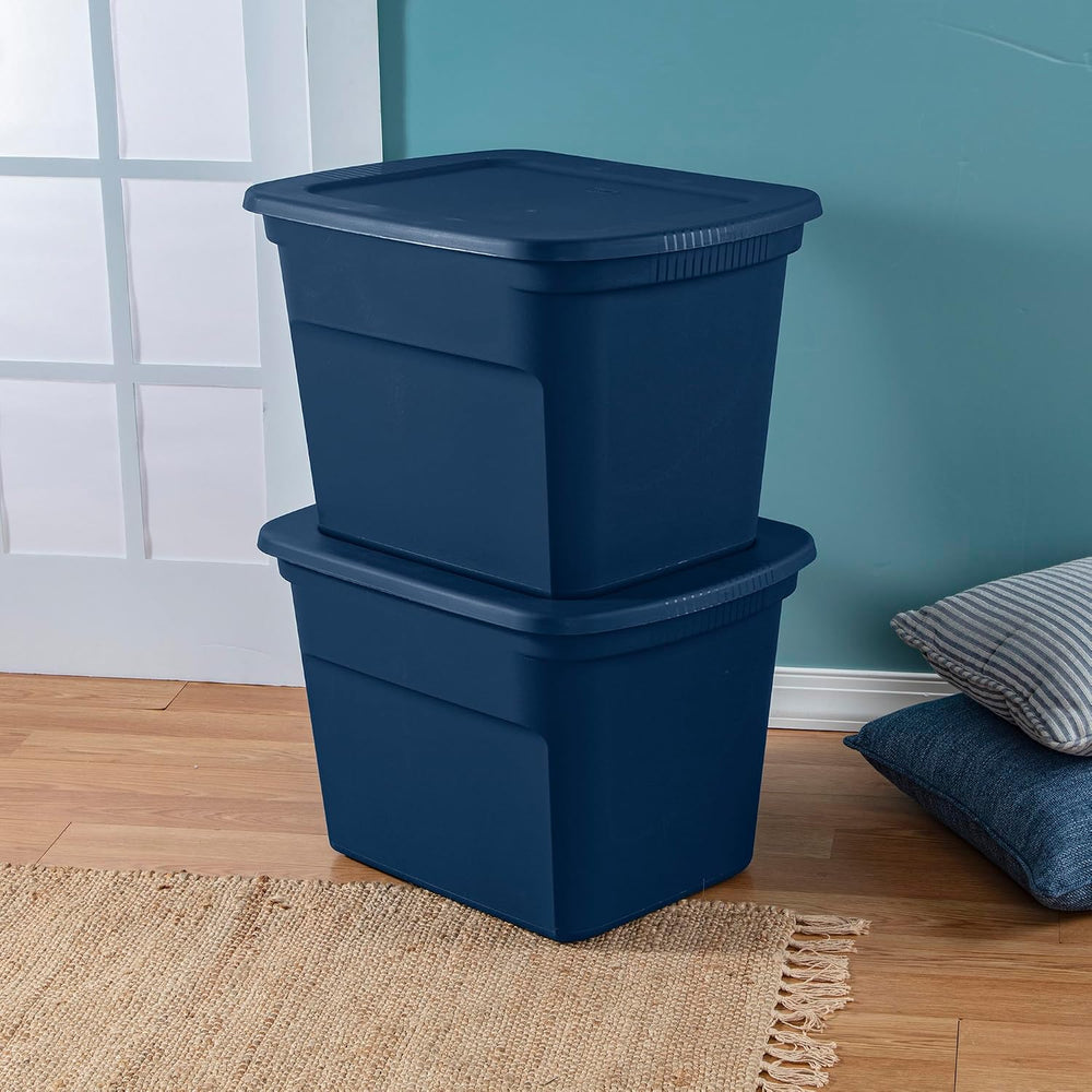 Sterilite Tote, Plastic Storage Bins with Snap Lids, 18 Gallon, 16-Pack