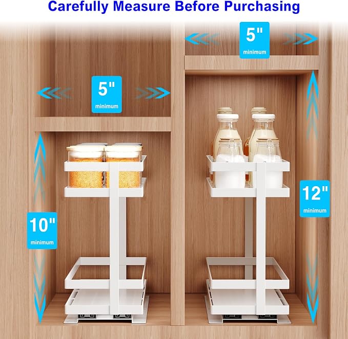 2 Pack Pull Out Spice Rack Organizer