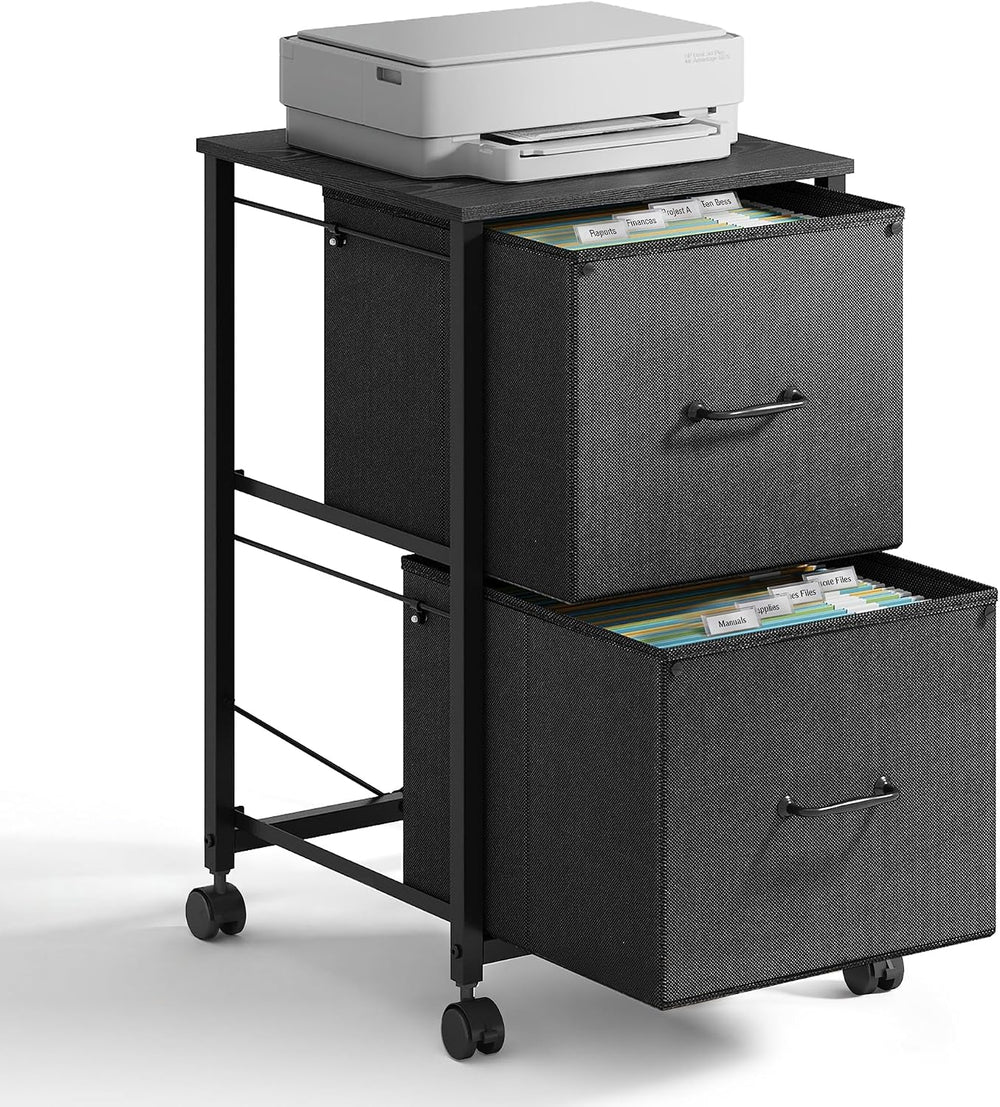 DEVAISE 2 Drawer Mobile File Cabinet, Rolling Printer Stand