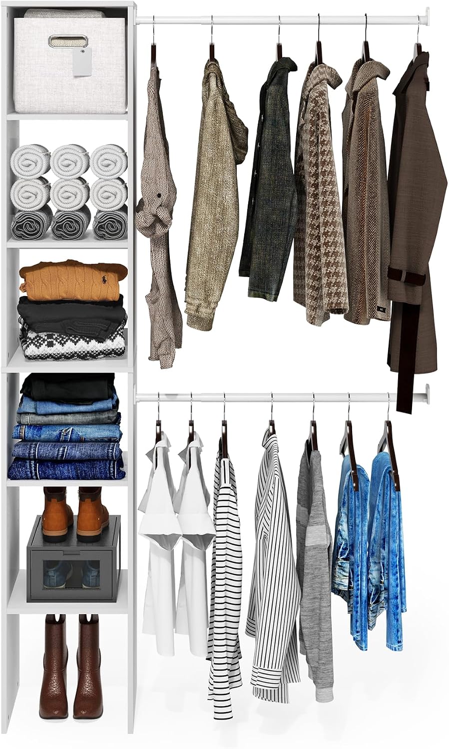 Furinno FANO Closet Organizers and Storage, 5-Tier Closet Storage Organizer w...