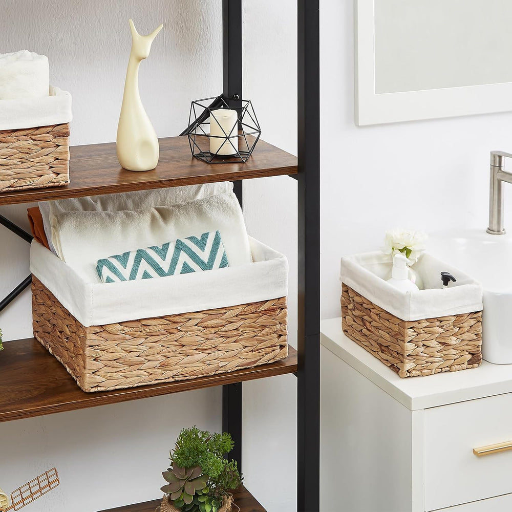 Vagusicc Wicker Basket, 3-Pack Water Hyacinth Wicker Storage Basket with Hand...