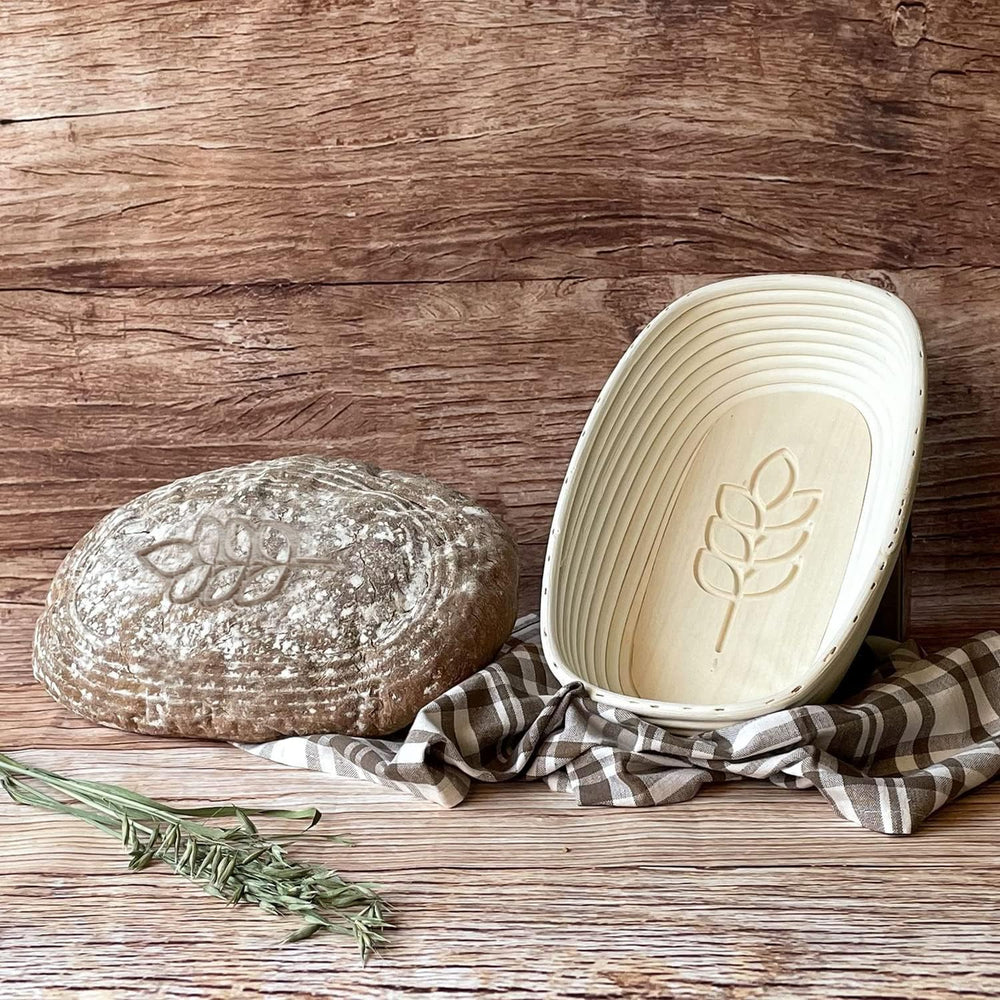 Westmark Proofing Basket Set, Oval Proofing Basket + Cover, with Ears, Wicker...