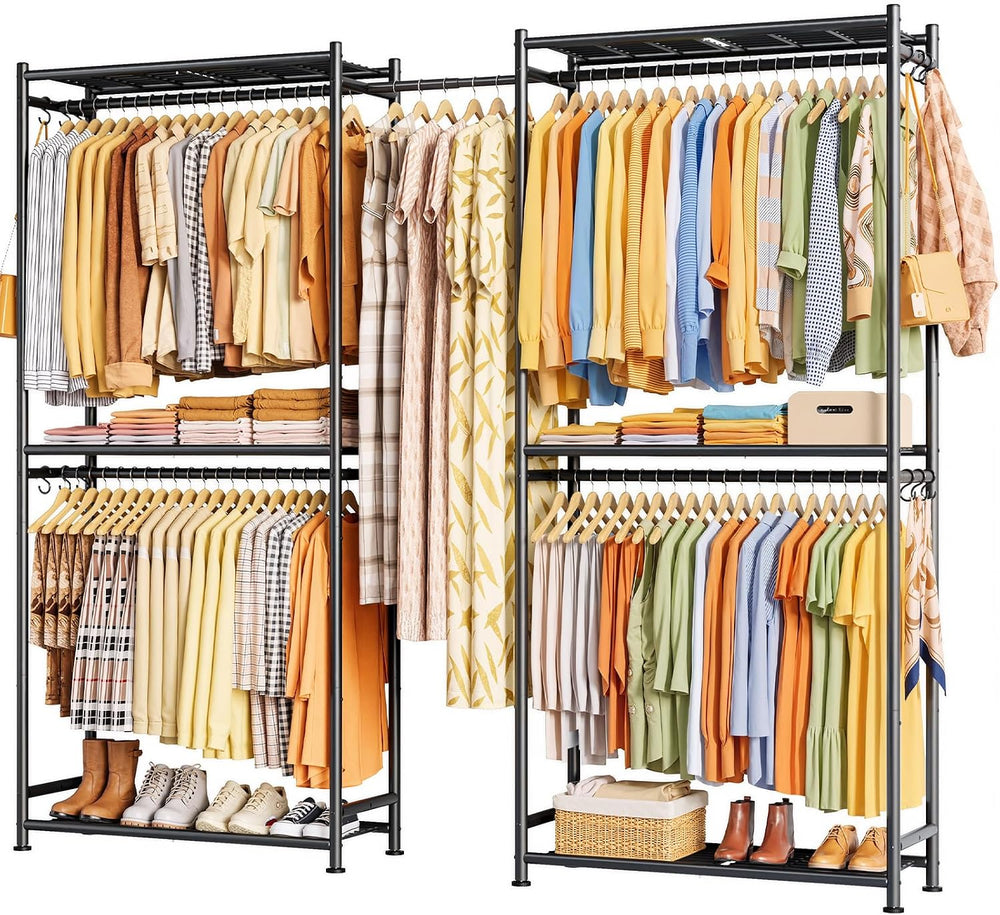 Portable Closet Clothes Rack, 77.9-83.8 x 12.2 x 79.5 in, Black
