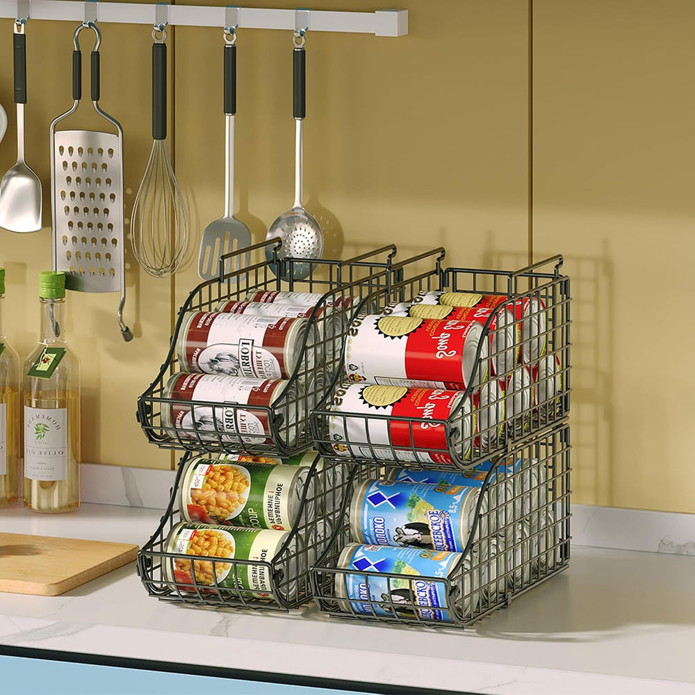 Sonyabecca 4-Pack Stackable Can Rack Organizer for Kitchen Pantry