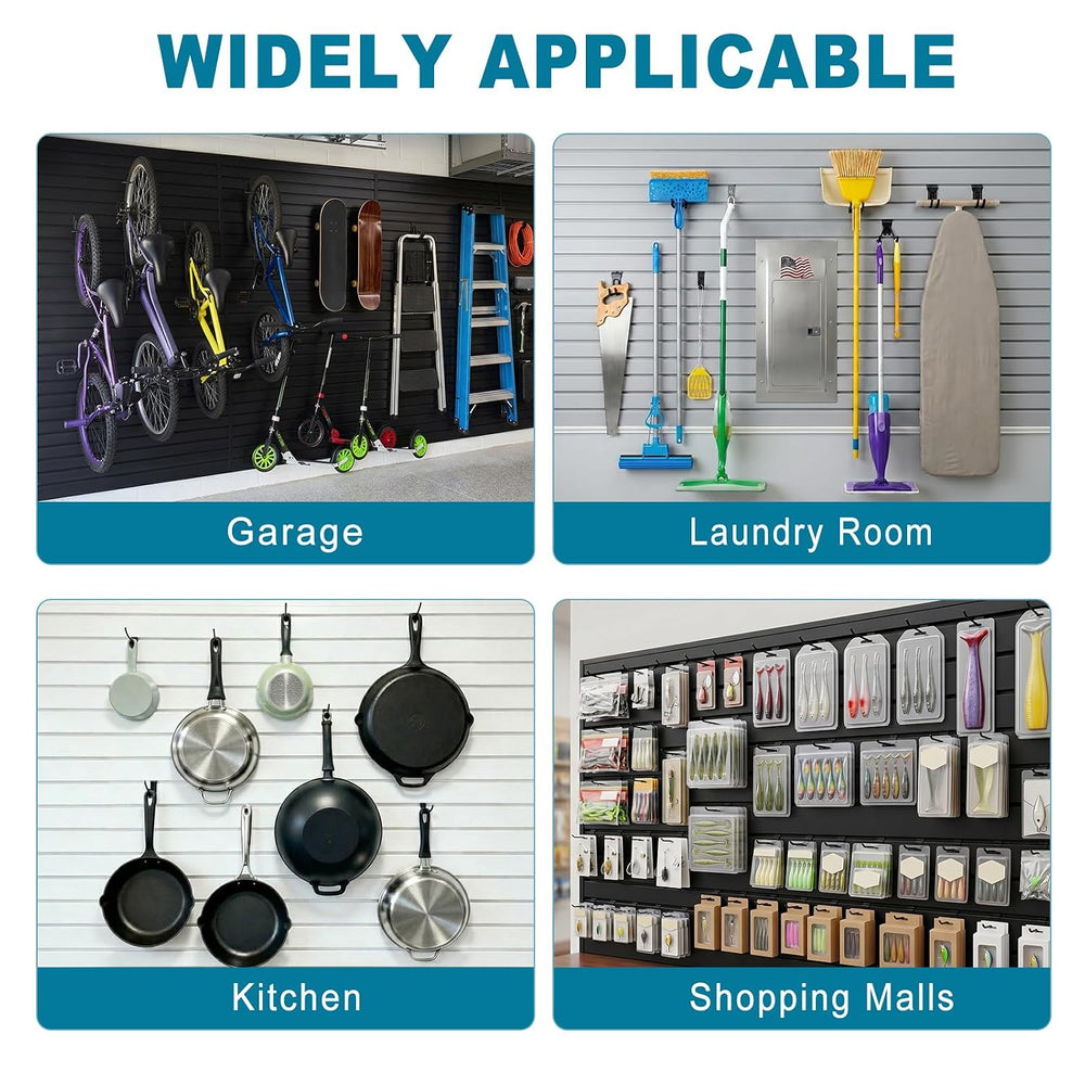 PVC Slat Wall Paneling 4x8 ft, Black Slatwall Panel for Storage