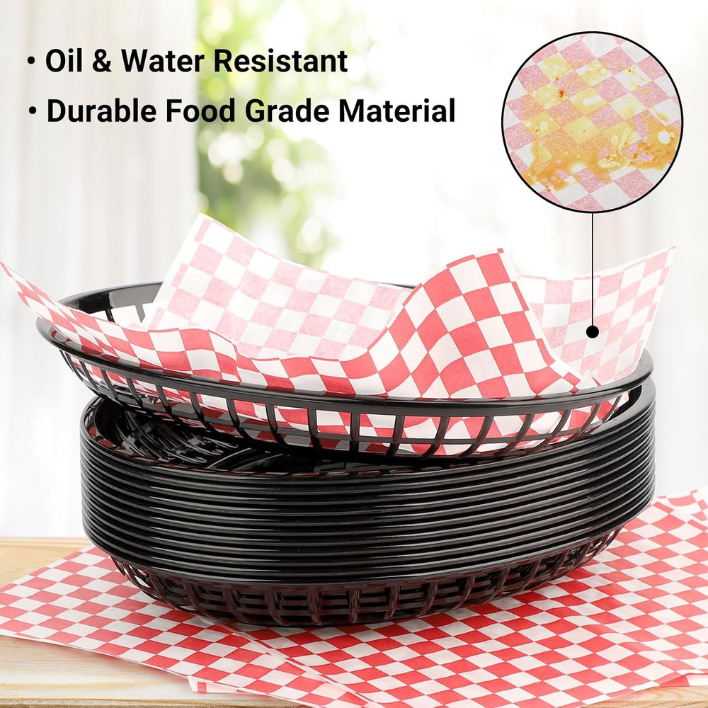 EUSOAR Food Baskets with Parchment Paper, Extra Large 12pcs 11.8"x8.9&qu...