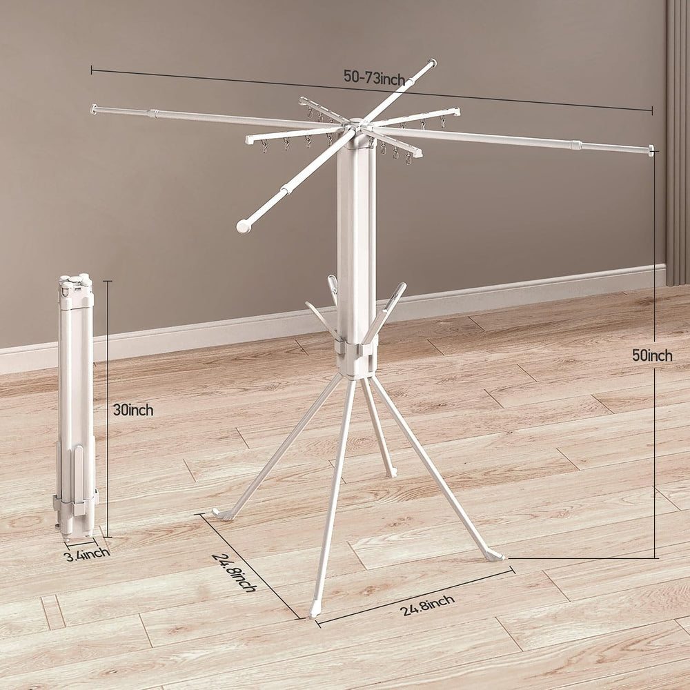 Foldable 4-Legged Clothes Drying Rack, Extra Stable Heavy Duty Laundry Drying...