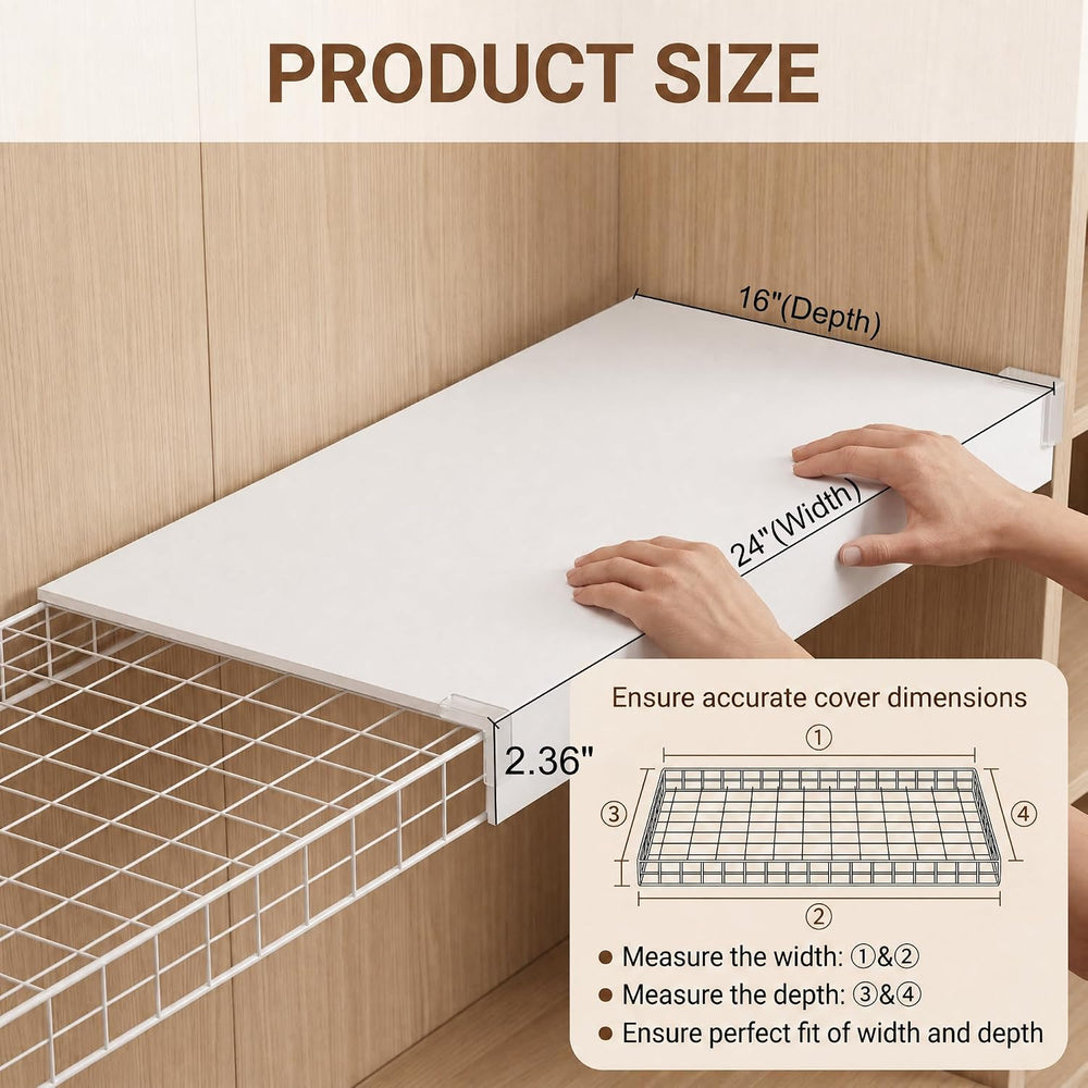 5 Pack Wire Rack Covers for Shelves, 24"x16" PVC Wire Shelf Covers ...