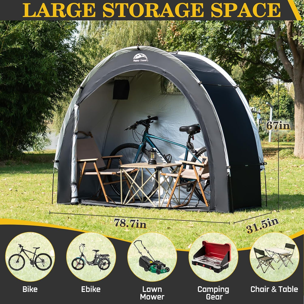 Happy Travel Bike Storage Shed Tent, Outdoor Portable Bicycle Storage Sheds