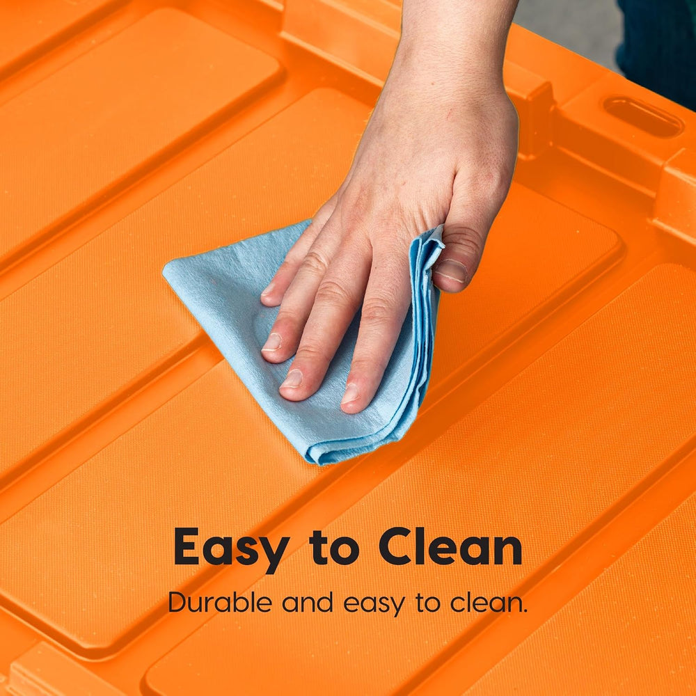 IRIS USA 3-Pack 27 Gal Heavy Duty Storage Tote Bins with Lids, Orange