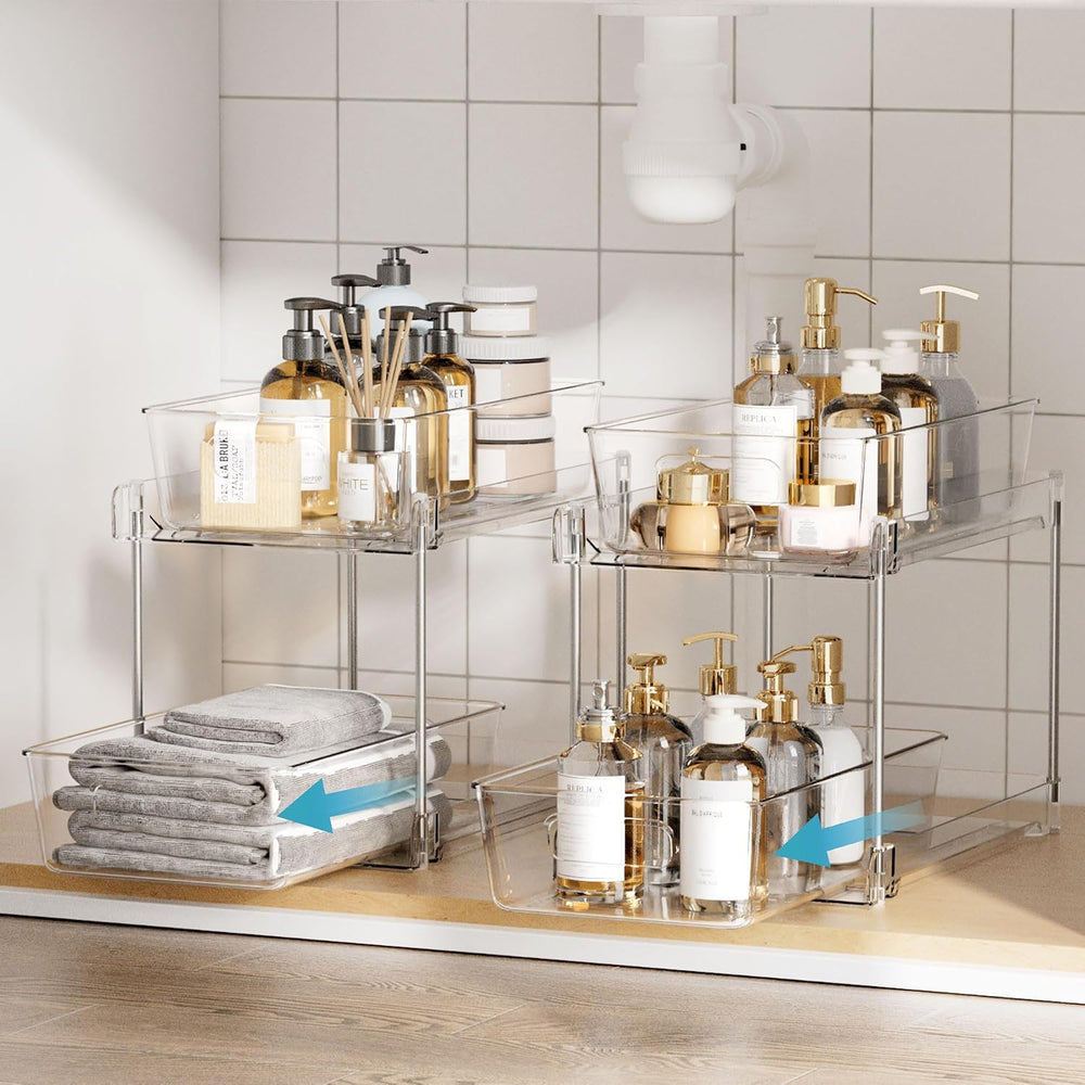 Vtopmart 4 Pack Pull Out Bathroom Under Sink Organizer (S-Standard)