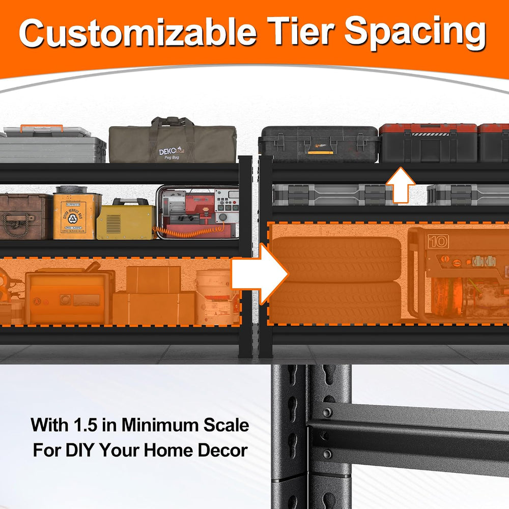 Metal Storage Garage Shelving - 48" W x 16" D x 39" H Black