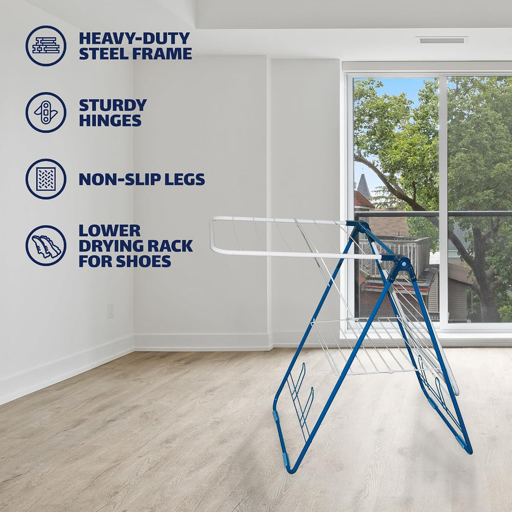 Strata Gullwing Clothes Drying Rack - White and Blue