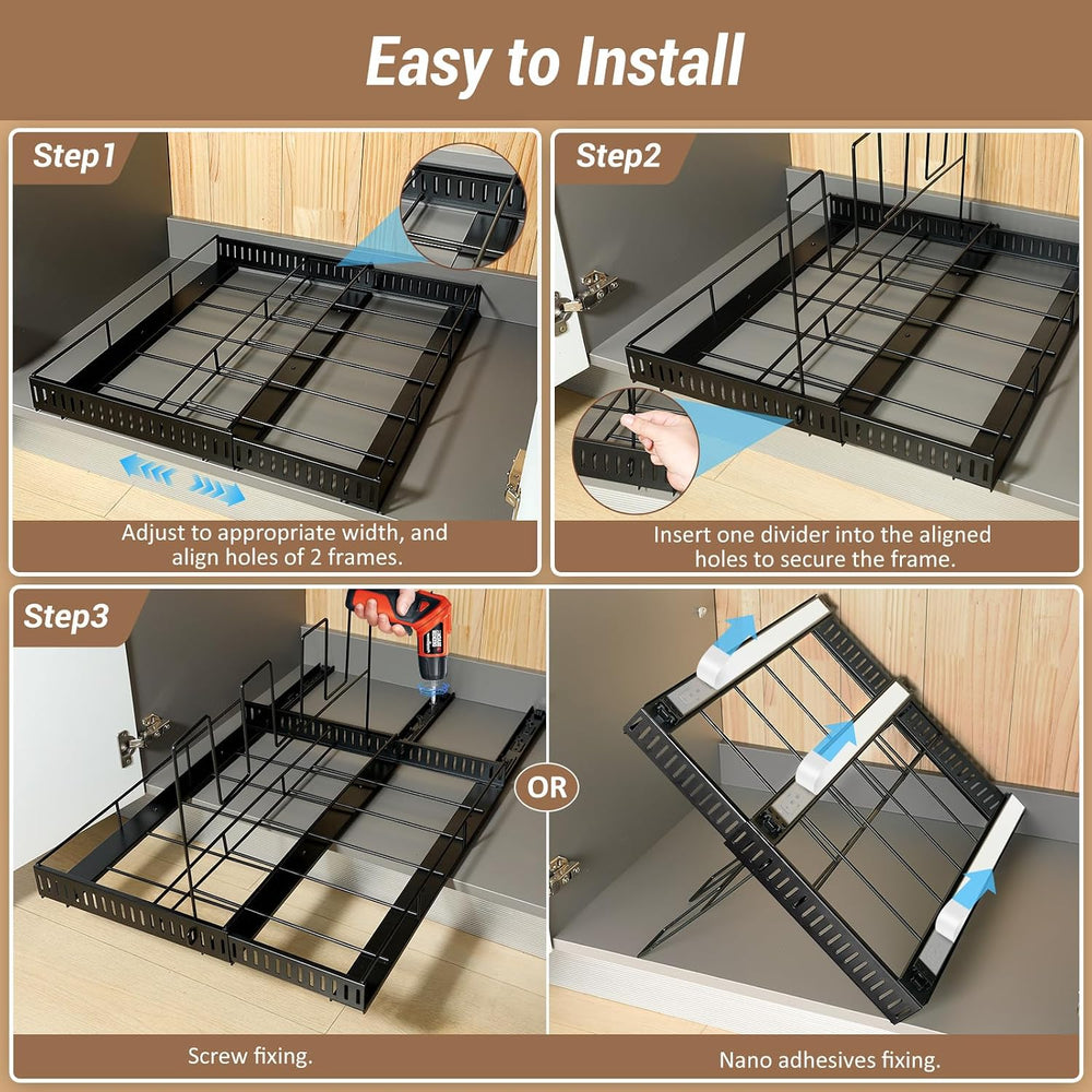 Housolution Pull Out Baking Tray and Cookie Sheet Cutting Board Organizer