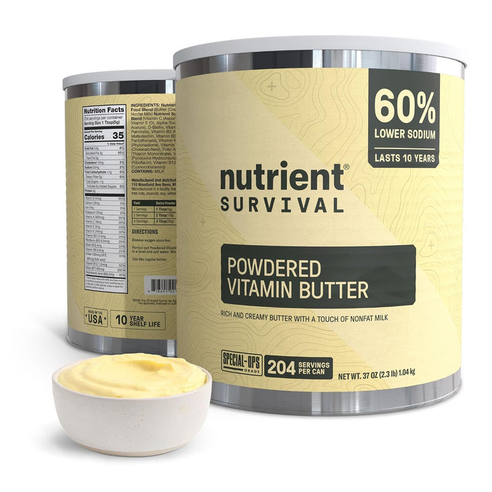 Butter Powder, Freeze Dried Prepper Supplies & Emergency Food Supply, #10 Can, 204 Servings, Soy & Gluten Free, Shelf Stable Up to 10 Years, One Can, 204 Servings