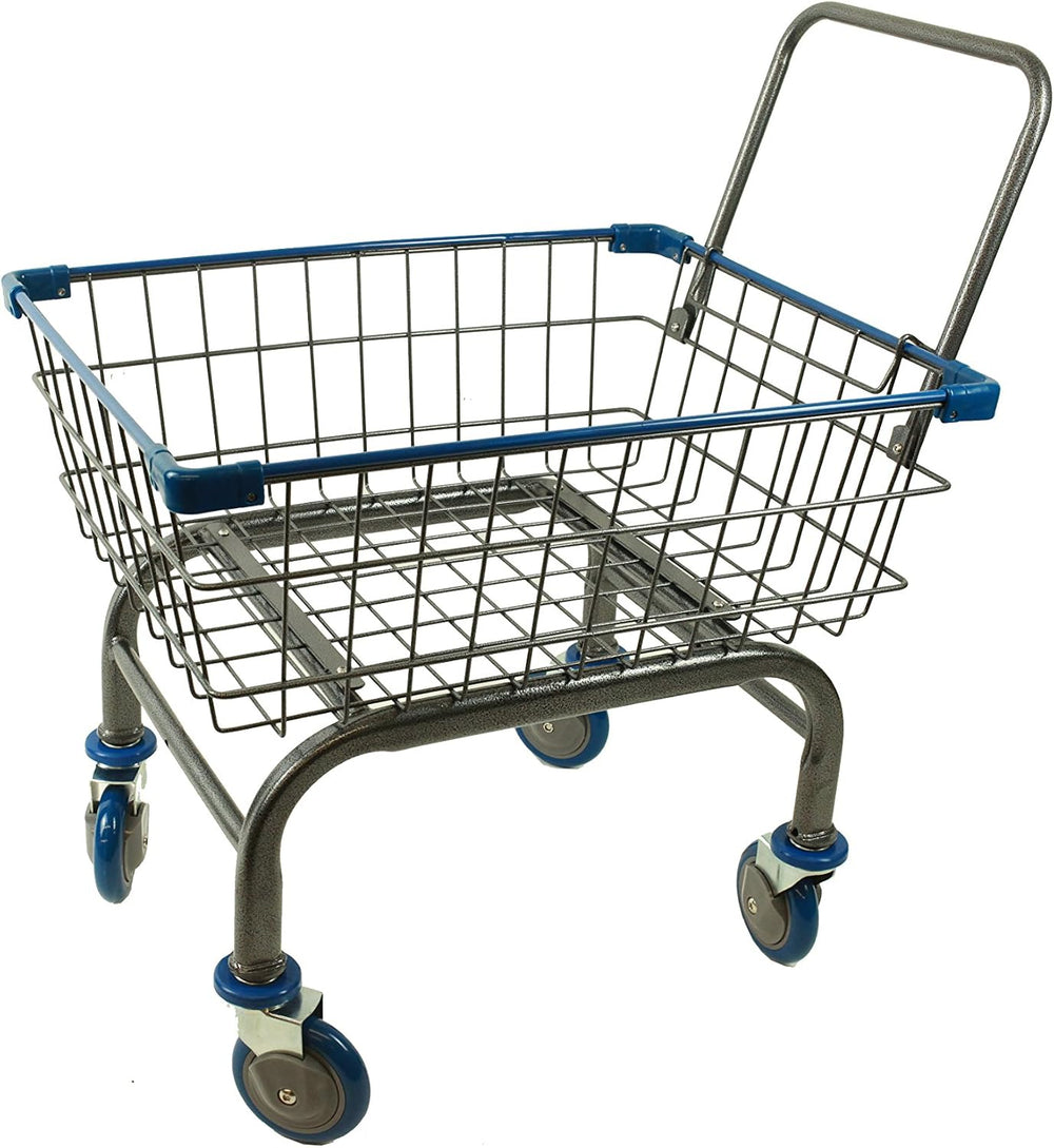 Heavy Duty Laundry and Grocery 1.8 Bushel Cart With U-Handle (Blue)