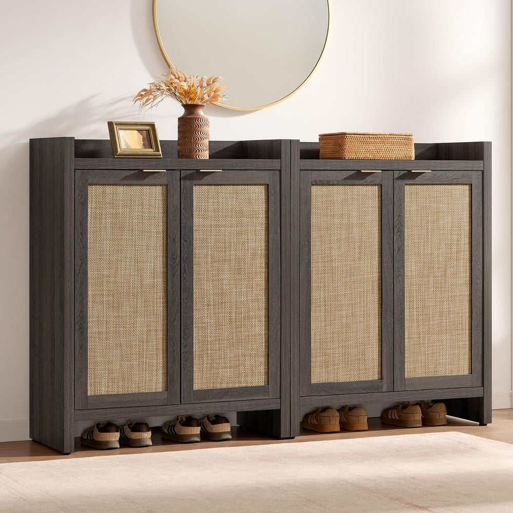 SICOTAS Shoe Cabinet Set of 2 Large Capacity Shoe Storage Organizer Cabinet
