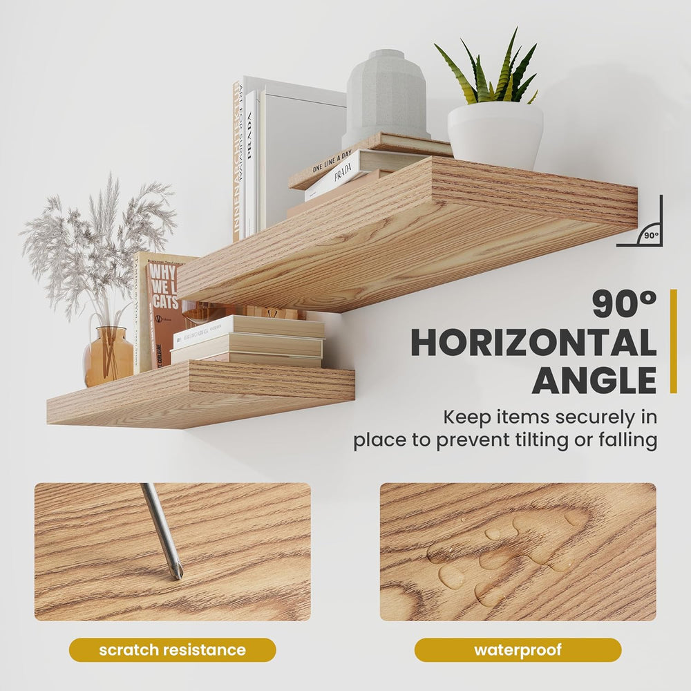 Acovy 55 Inch Floating Shelves, 9.3" Deep Floating Shelf Wall Mounted, 5...