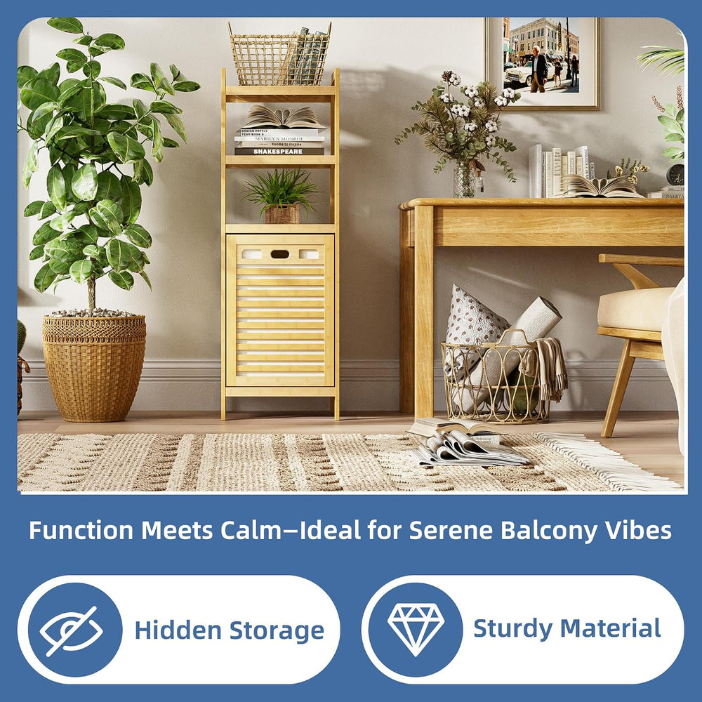 HITNET Tilt Out Laundry Hamper, Bamboo Laundry Basket with Foldable Bag and 3...