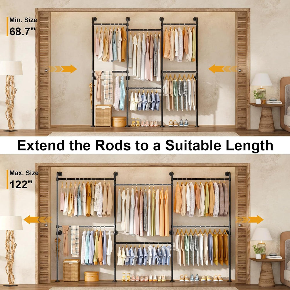 ULIFHOME M8 Wall Mounted Clothes Rack, Closet Wardrobe Racks
