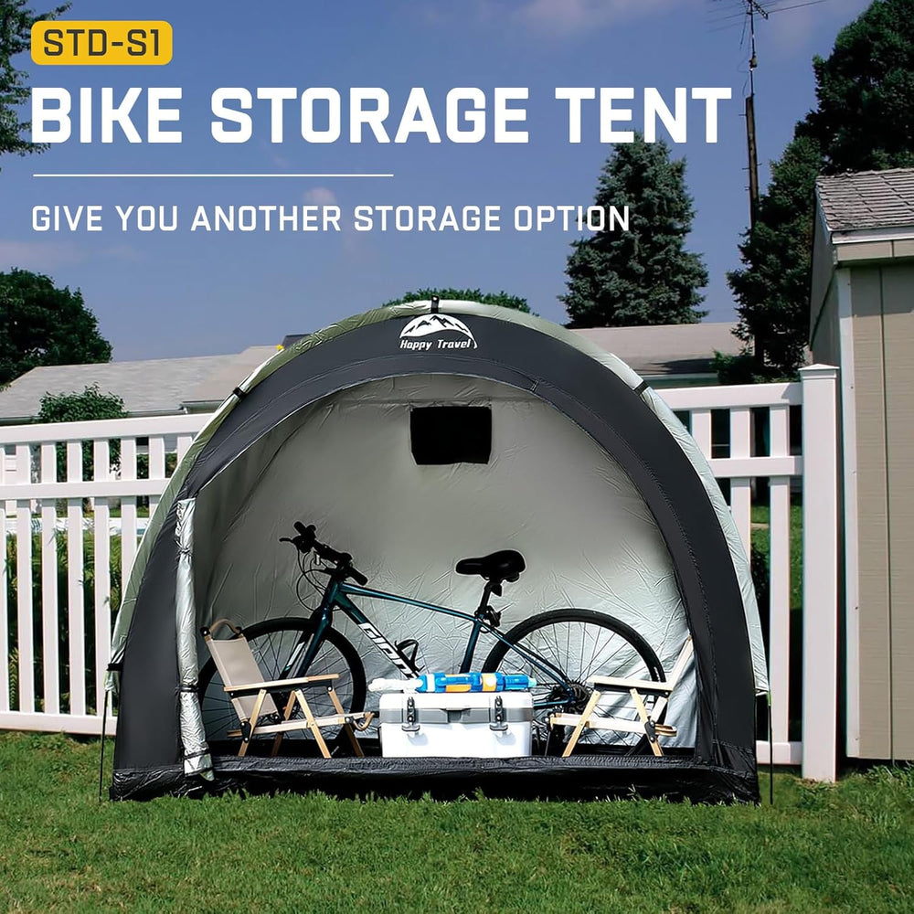 Happy Travel Bike Storage Shed Tent, Outdoor Portable Bicycle Storage Sheds