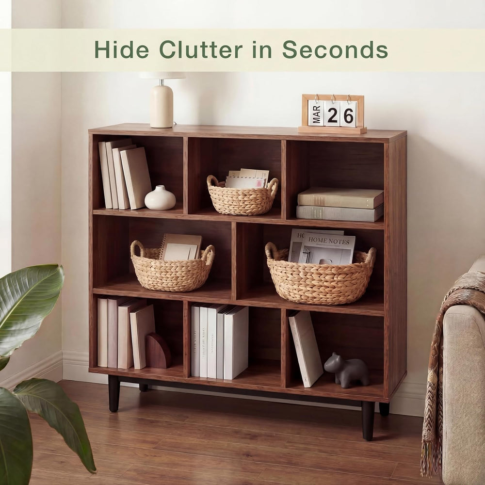 Set of 3 Wicker Storage Baskets for Organizing - Woven Decorative Baskets wit...