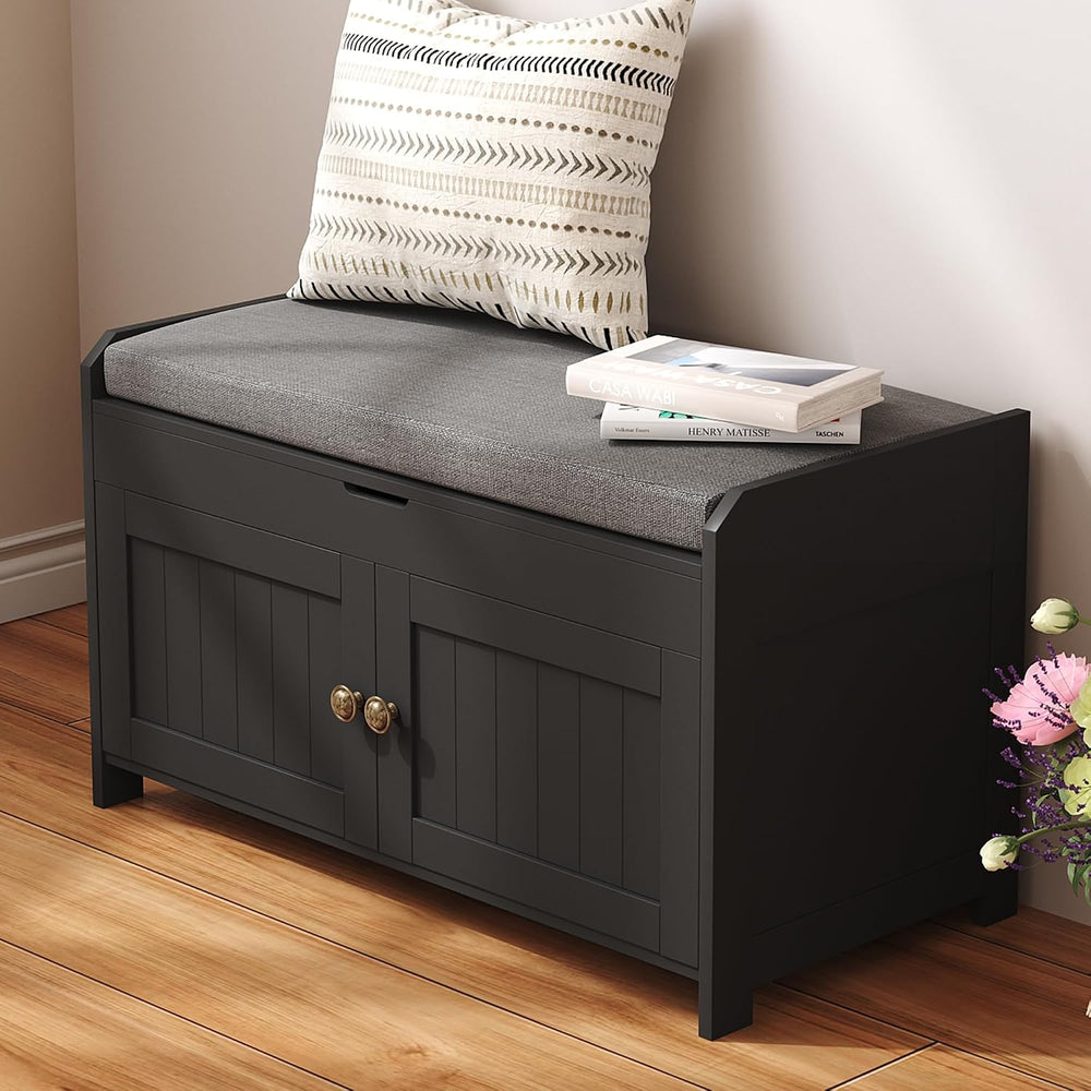 HOMEFORT 30" Shoe Bench with Lift Top Storage, Entryway Bench with Cushi...