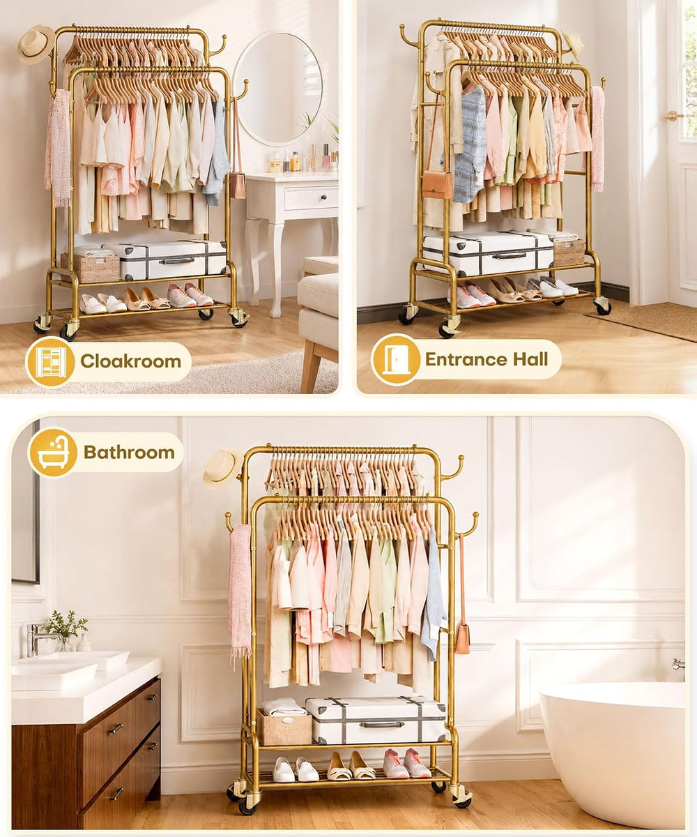 Homde Sturdy Garment Rack for Bedroom: 265 lbs Heavy Duty Clothes Organizer