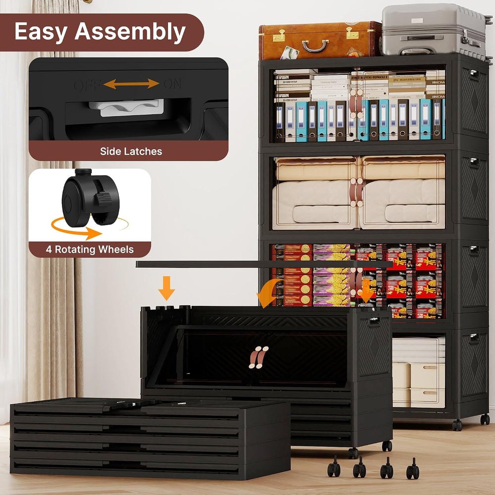 1288QT Extra Large Stackable Storage Bins with Lids & Wheels