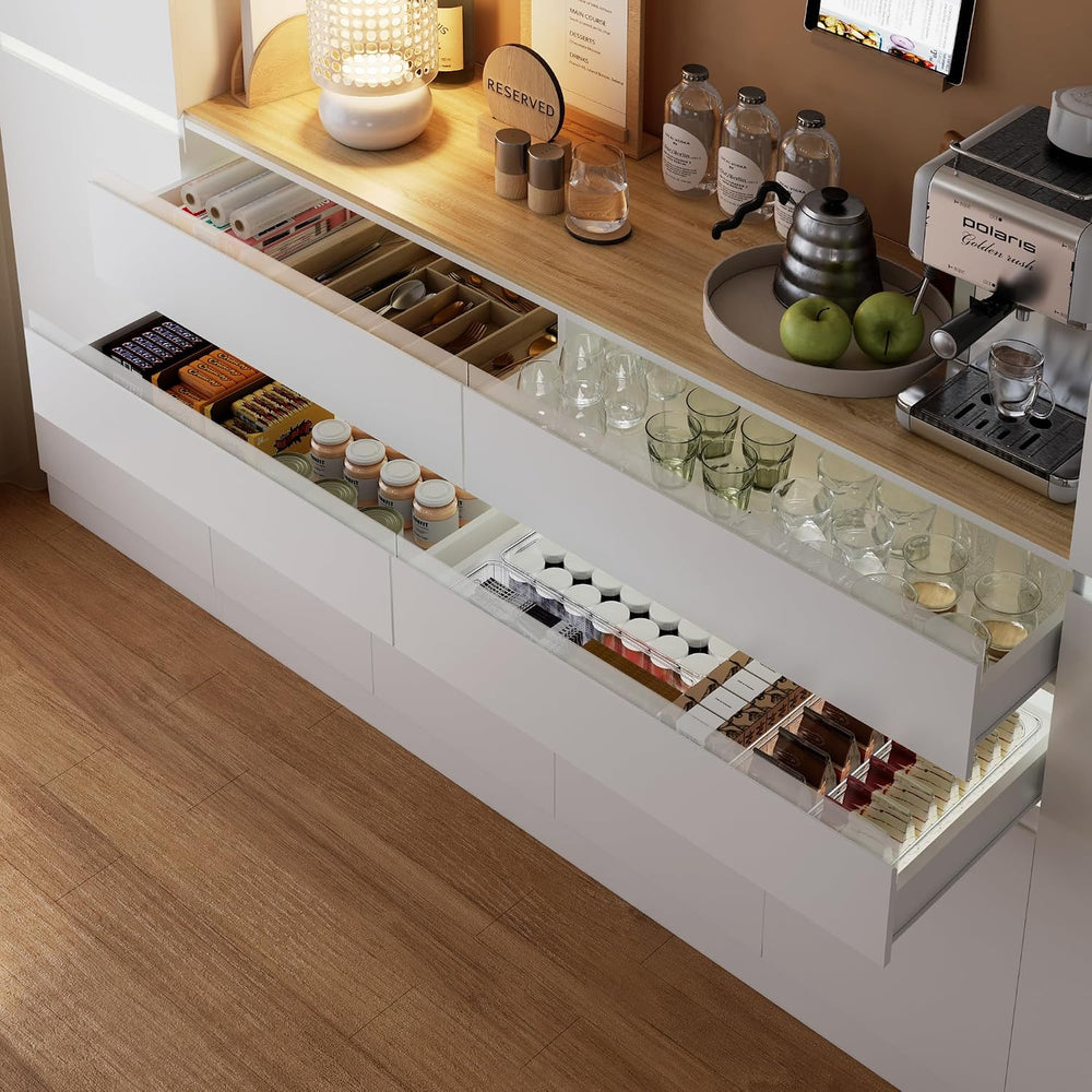 Bobve Giant Storage Cabinet with LED/Charging Station,Multifunctional Pantry ...
