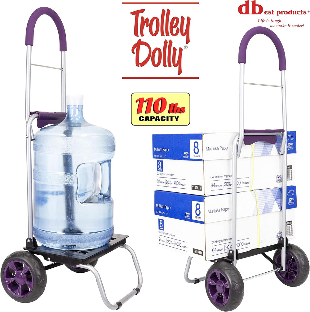 dbest products Trolley Dolly Purple Foldable Shopping cart for Groceries with...