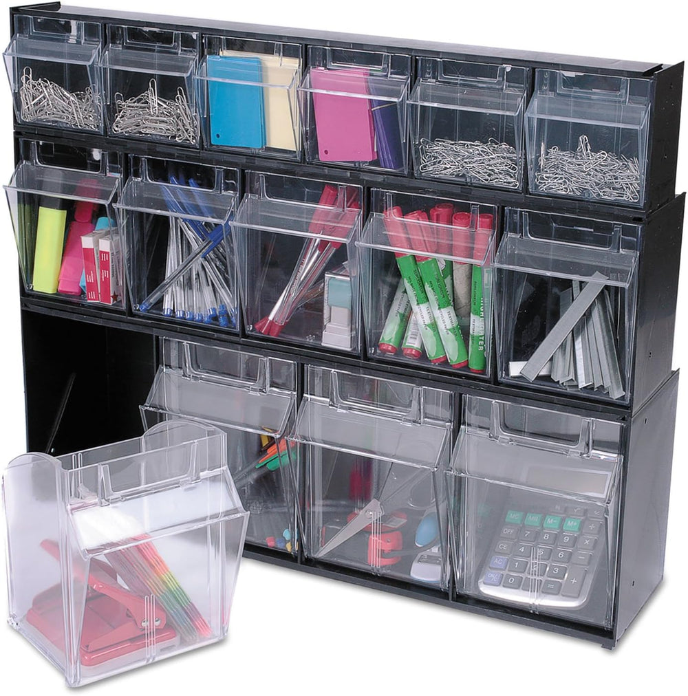 Deflecto 20504OP Five-bin horizontal tilt bin storage system, 23-5/8w x 5-1/4...