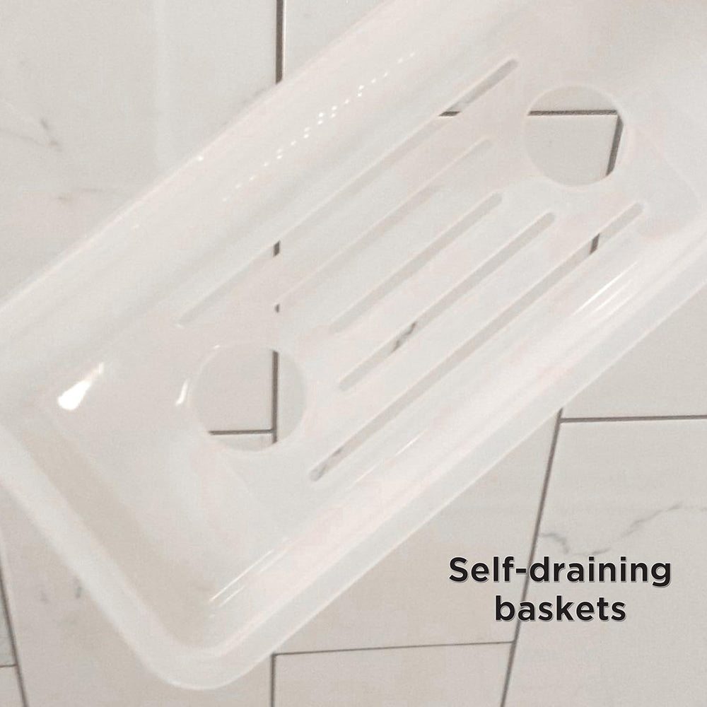 Zenna Home 7403ALK, NeverRust Aluminum Shower Caddy, Satin Chrome