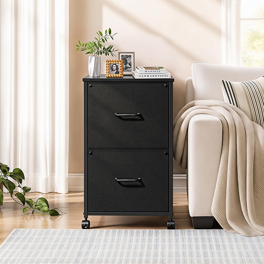 DEVAISE 2 Drawer Mobile File Cabinet, Rolling Printer Stand