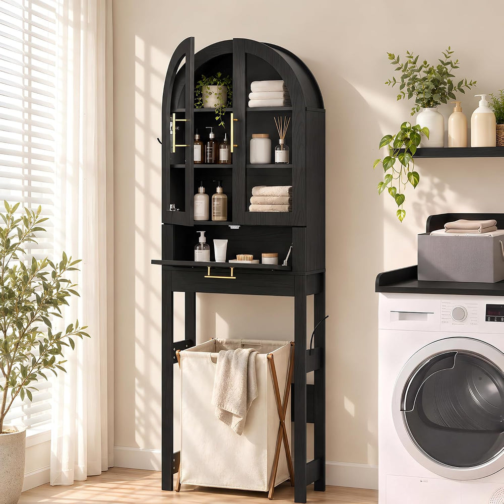 Seang Over The Toilet Storage Cabinet,Arched Toilet Storage Cabinet with Deta...