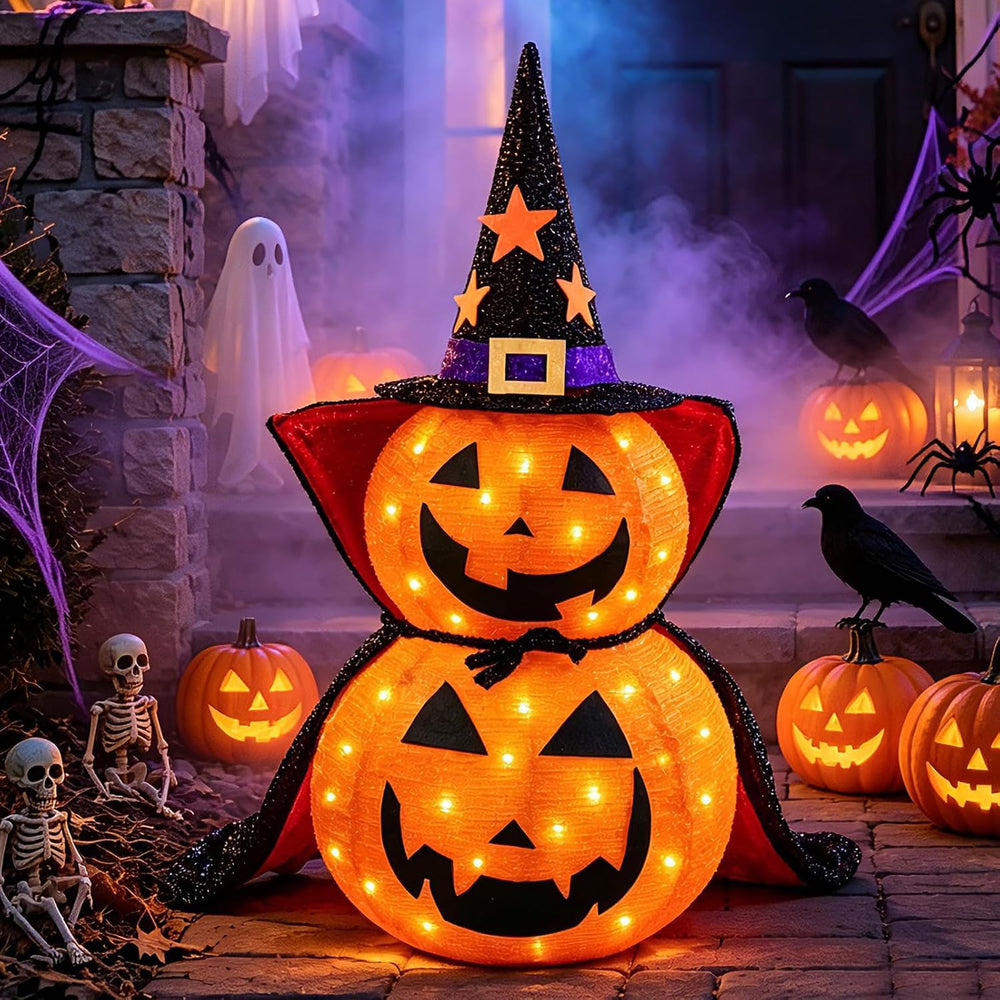 3FT Collapsible Halloween Pumpkin Decorations for Porch, Yard, Home