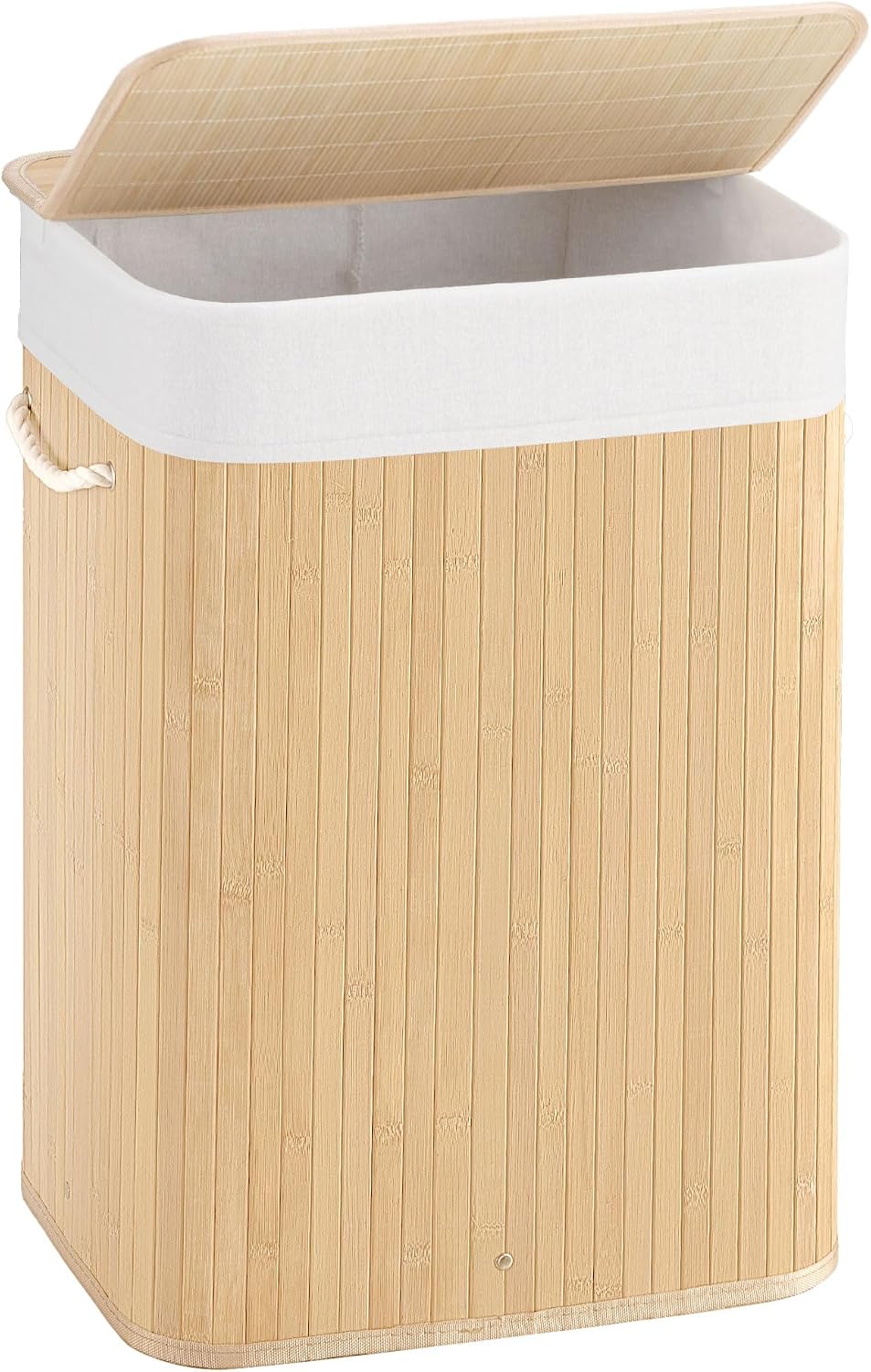 Aliphon 72L Slim Laundry Hamper with Lid, Foldable Bamboo Clothes Laundry Bas...