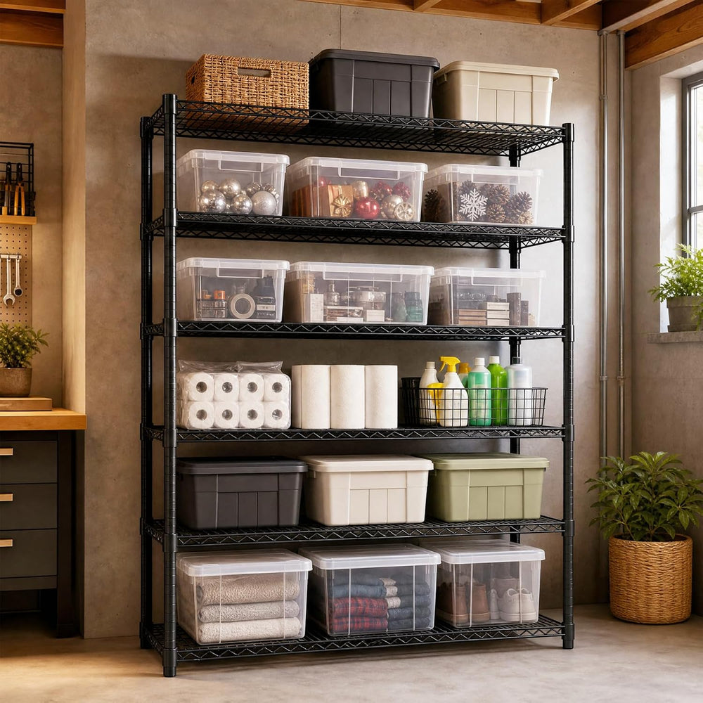 Garvee 6-Tier Wire Shelving 3840LBS Heavy Duty Storage Shelves Garage Rack