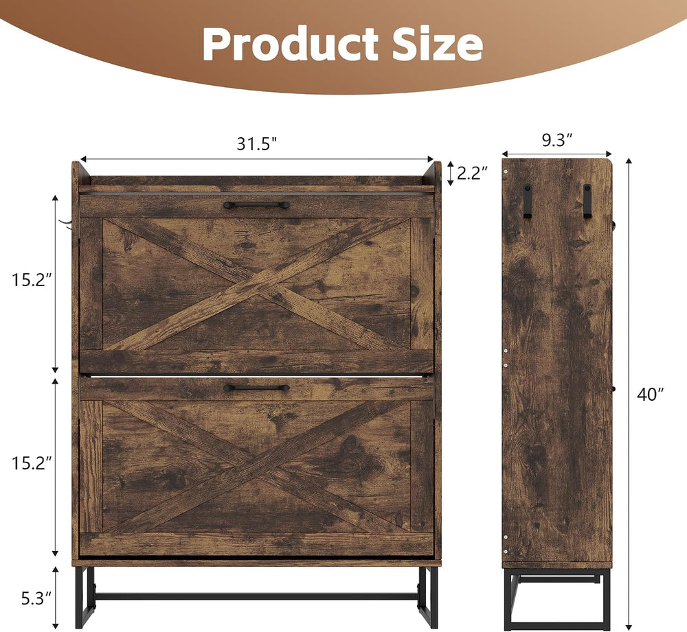 YIKEHOME Shoe Cabinet Storage for Entryway Hidden Shoes Storage Cabinet with ...