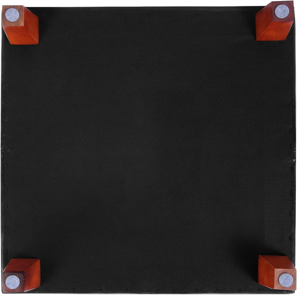 HomePop 28" Faux Leather Square Storage Ottoman - Black