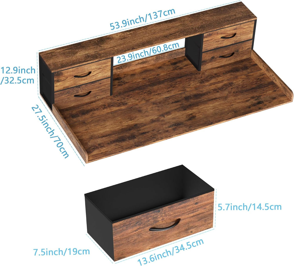 Unionly 2 Tier Washer and Dryer Countertop with fabric drawers and wood top