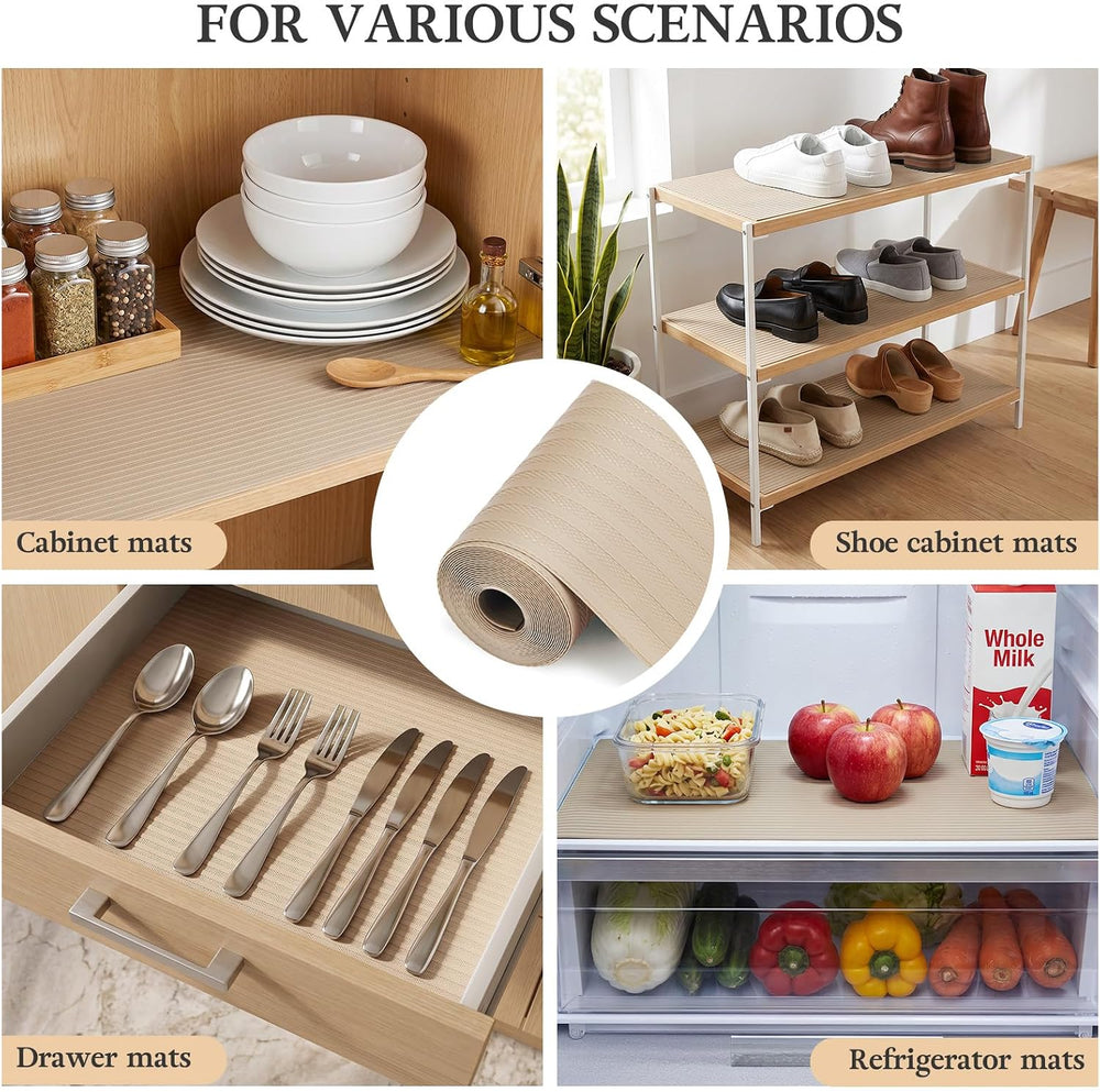 Shelf Liners for Kitchen Cabinets, 23.6 X 236.2 Inches Durable Pantry Shelvin...