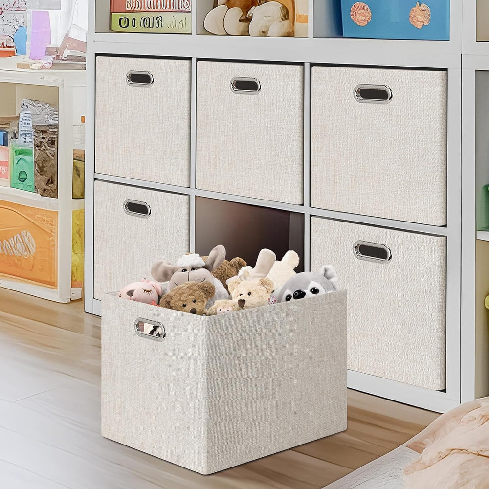 Posprica 15.12"x12.13"x12.01" Storage Cube Bins, Linen Decorat...