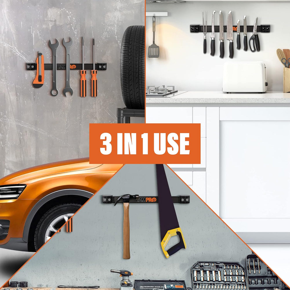 12" Magnetic Tool Holder Strip - A Tool Magnet Bar for Garage Organizati...