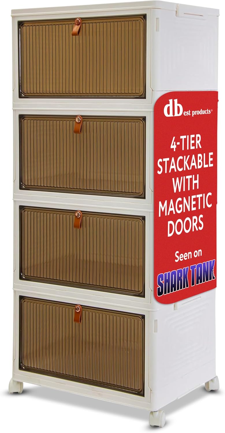 Quik Box Sport 4-Tier Stackable Storage Organizer - 24 Gallon Capacity Collap...
