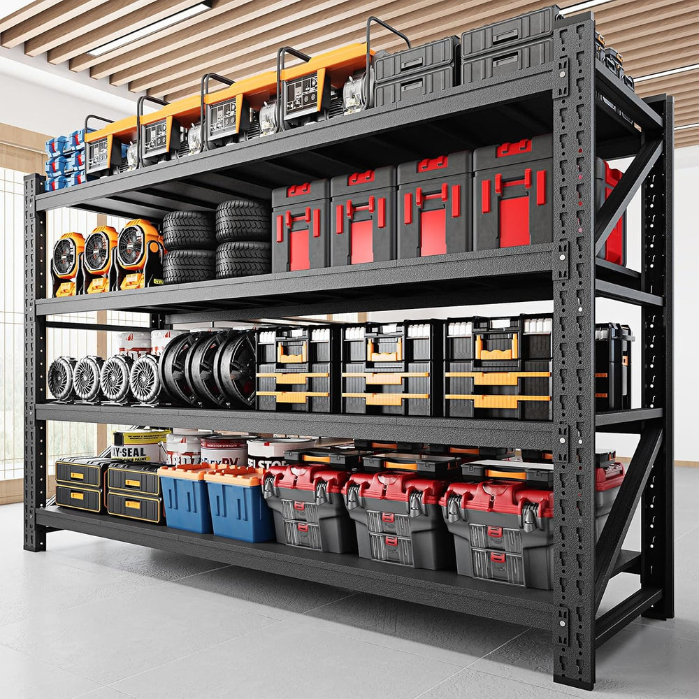 RAVIGIN 9000LBS Storage Shelves, 75" W Garage Shelving Heavy Duty Metal ...