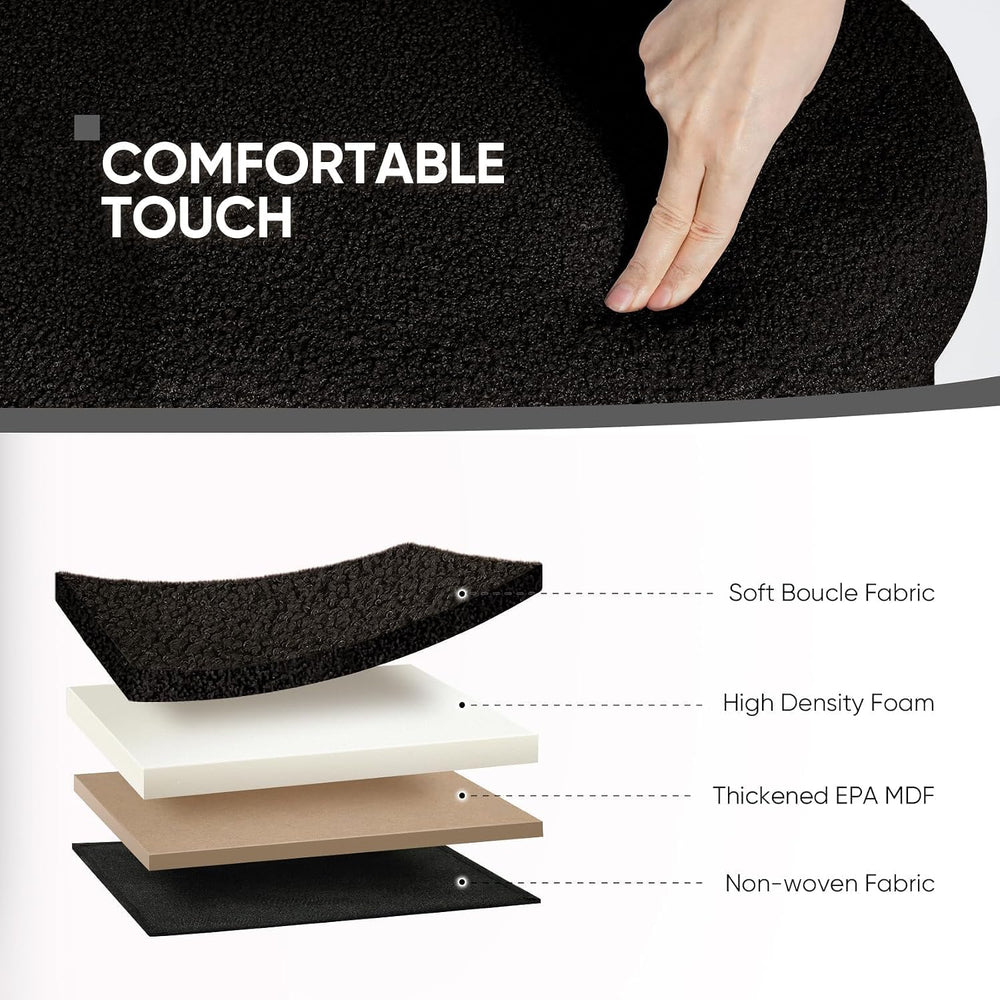 B FSOBEIIALEO Ottoman with Storage for Living Room, Sherpa Folding Storage Ot...