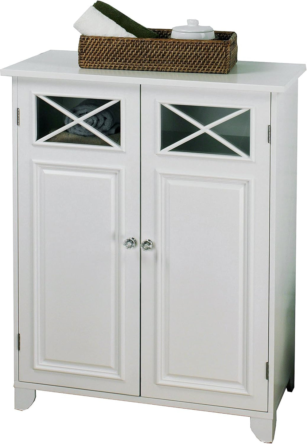 Teamson Home Dawson Wooden Freestanding Floor Cabinet with 1 Fixed 1 Adjustab...