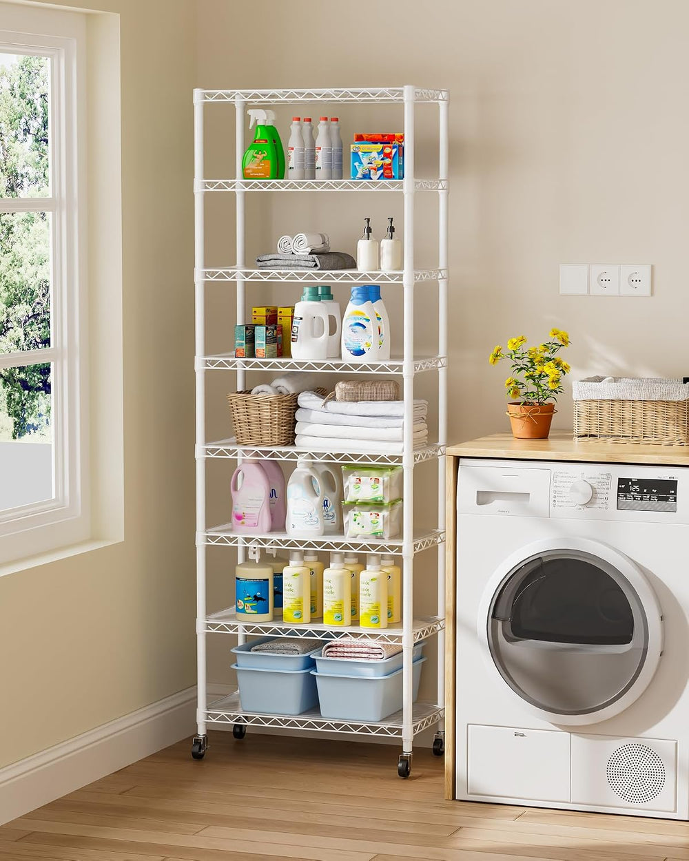 Golpart 8Tier Adjustable Storage Shelves Metal Wire Shelving Standing Shelf